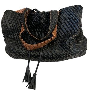 Black and Brown Weave Handbag